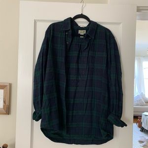 Green & blue LLBean flannel